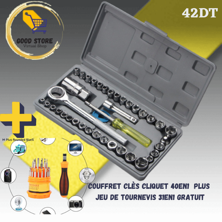 pack clè cliquet et tournevis