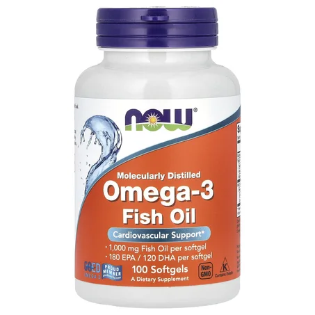 NOW FOODS OMEGA 3 FISH OIL . 100 SOFTGELS