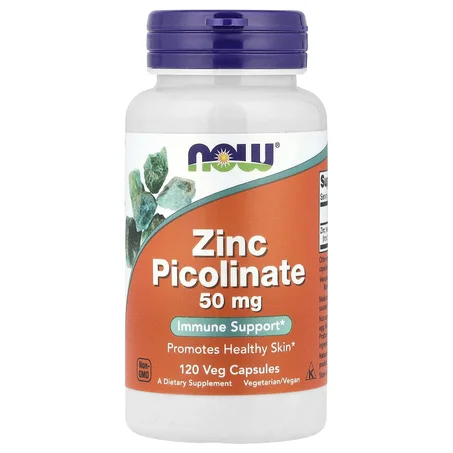 Zinc Picolinate 50mg 120 Veg Capsules now foods