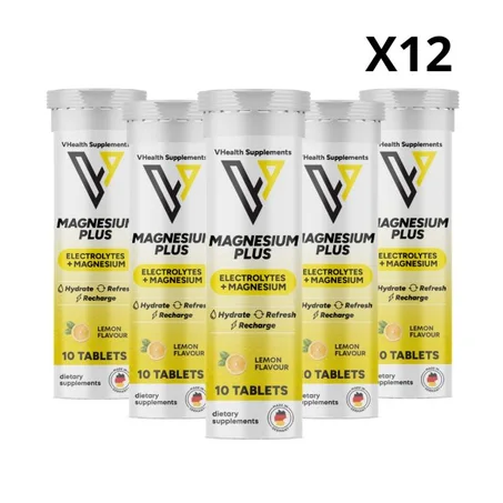 MagnesiumPlus - Electrolytes + Magnesium - (Boite/ 12) - Lemon - VHealth Supplements
