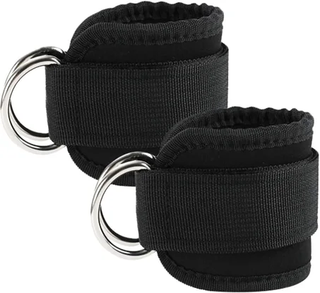 Sangle de cheville musculation pour machine à câbles - noire