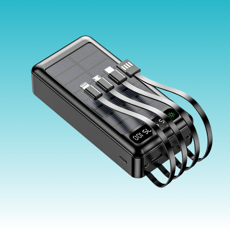 solar power bank with cables