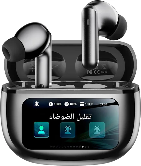 سماعات أذن لاسلكية ذكية باللمس – بلوتوث 6.0 مع علبة شحن