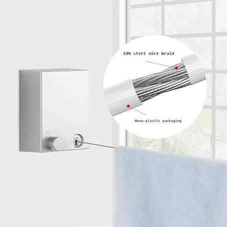 Corde à Linge Rétractable - Sèche-Linge Idéal pour Intérieur et Extérieur.