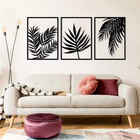 Ensemble de 3 feuilles tropicales