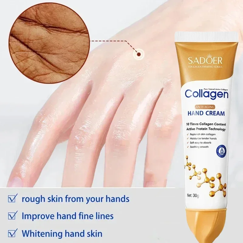عرض 3 قطع كريم اليدين المضاد للشيخوخة والكولاجين النشط من سادوير-ANTI-AGING COLLAGEN HAND CREAM