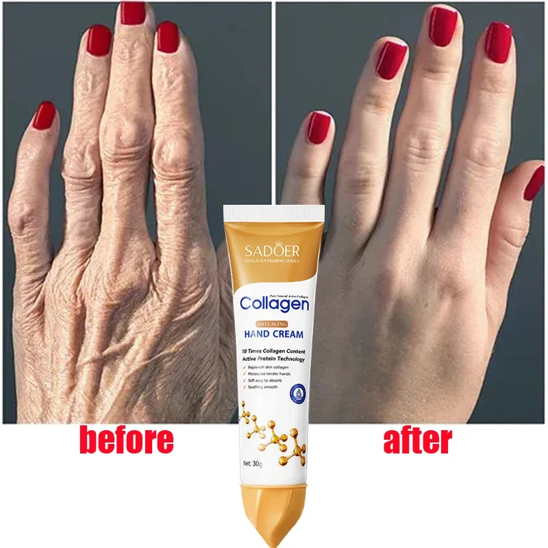 عرض 3 قطع كريم اليدين المضاد للشيخوخة والكولاجين النشط من سادوير-ANTI-AGING COLLAGEN HAND CREAM