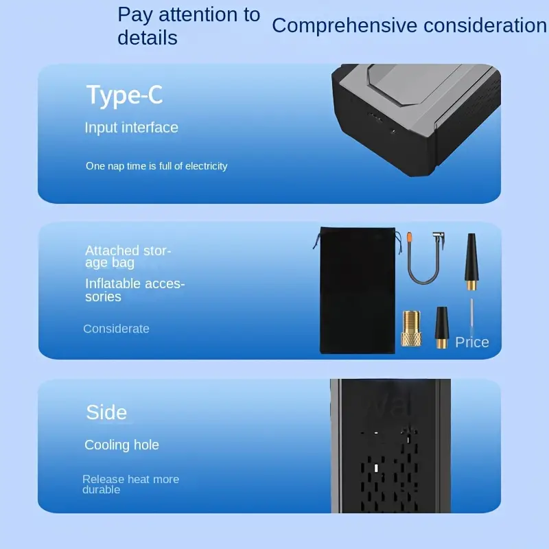 • جهاز تشغيل الطوارئ المحمول مع ضاغط هواء وبطارية للسيارات والشاحنات