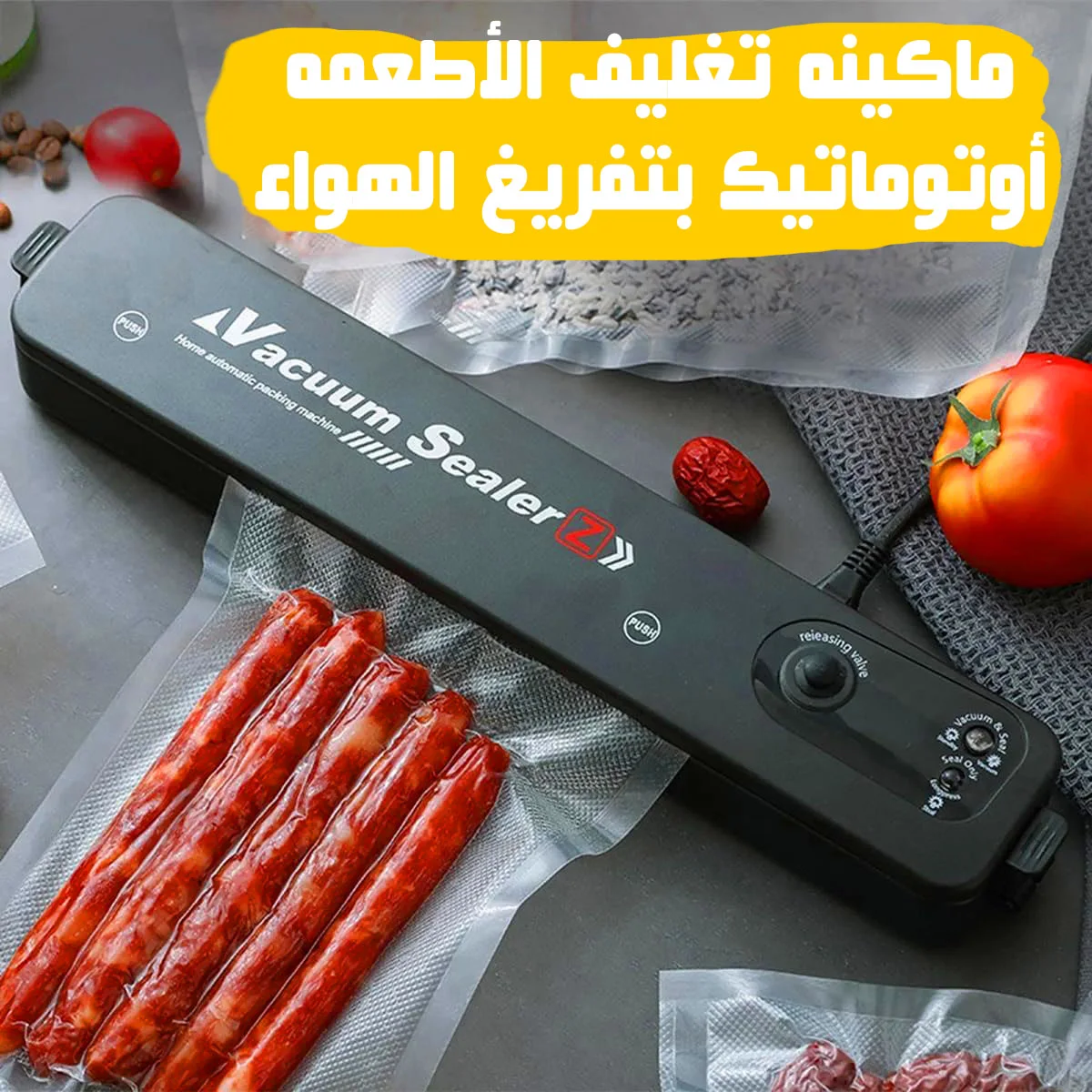 • ماكينه تغليف الأطعمه أوتوماتيك بتفريغ الهواء