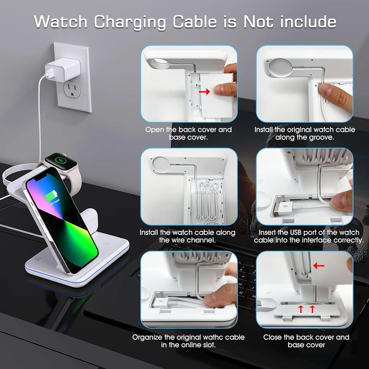 • شاحن لاسلكي، قاعدة شحن لاسلكية 3 في 1