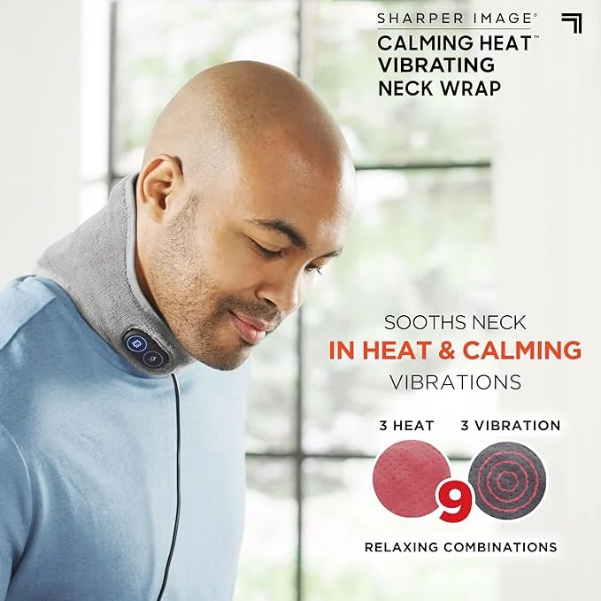 • CALM HEAT MASSAGER NECK WRAP- وسادة تدفئة هادئة للرقبة - متعددة الوظائف لتخفيف الألم