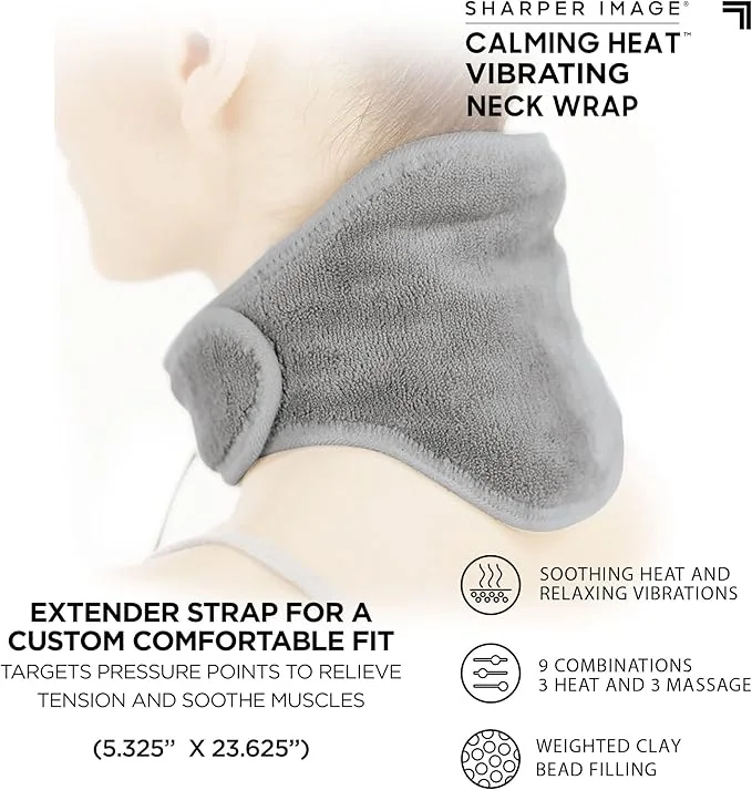 • CALM HEAT MASSAGER NECK WRAP- وسادة تدفئة هادئة للرقبة - متعددة الوظائف لتخفيف الألم