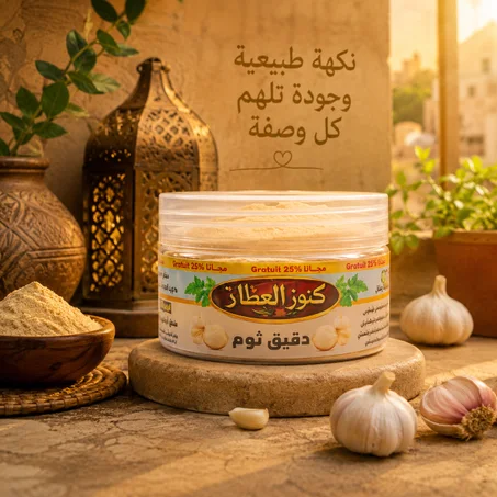 دقيق ثوم طبيعي 50غ (نكهة مركزة وجودة عالية) + 25% مجاناً