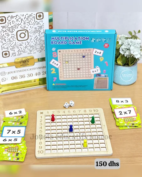 MULTIPLICATION BOARD GAME-Jeu des tables de multiplication en bois – Plateau éducatif