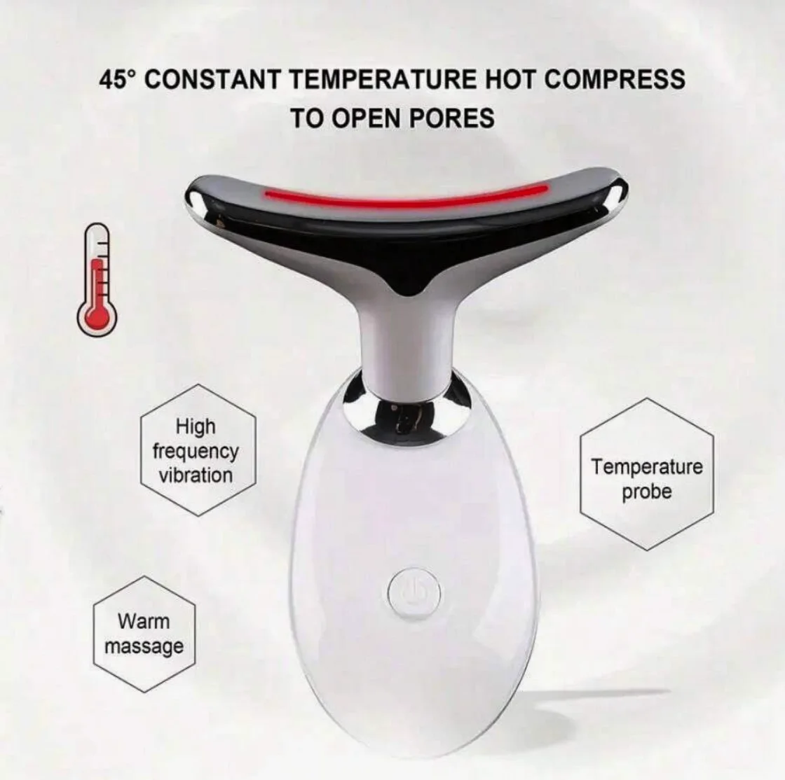 Appareil de Massage LED Anti-Rides pour Visage et Cou