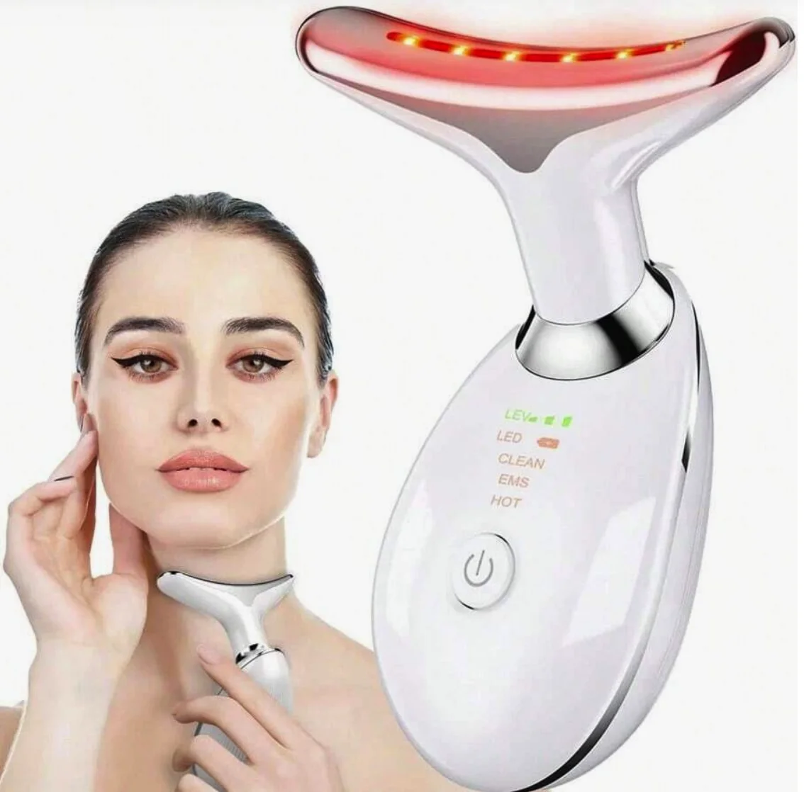 Appareil de Massage LED Anti-Rides pour Visage et Cou