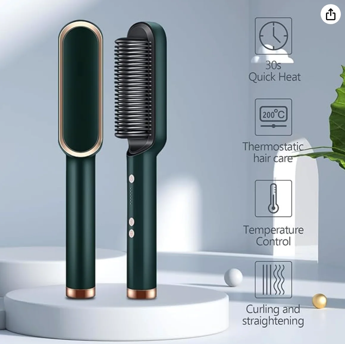 Brosse Lissante et Boucleur 2 en 1  🇺🇸