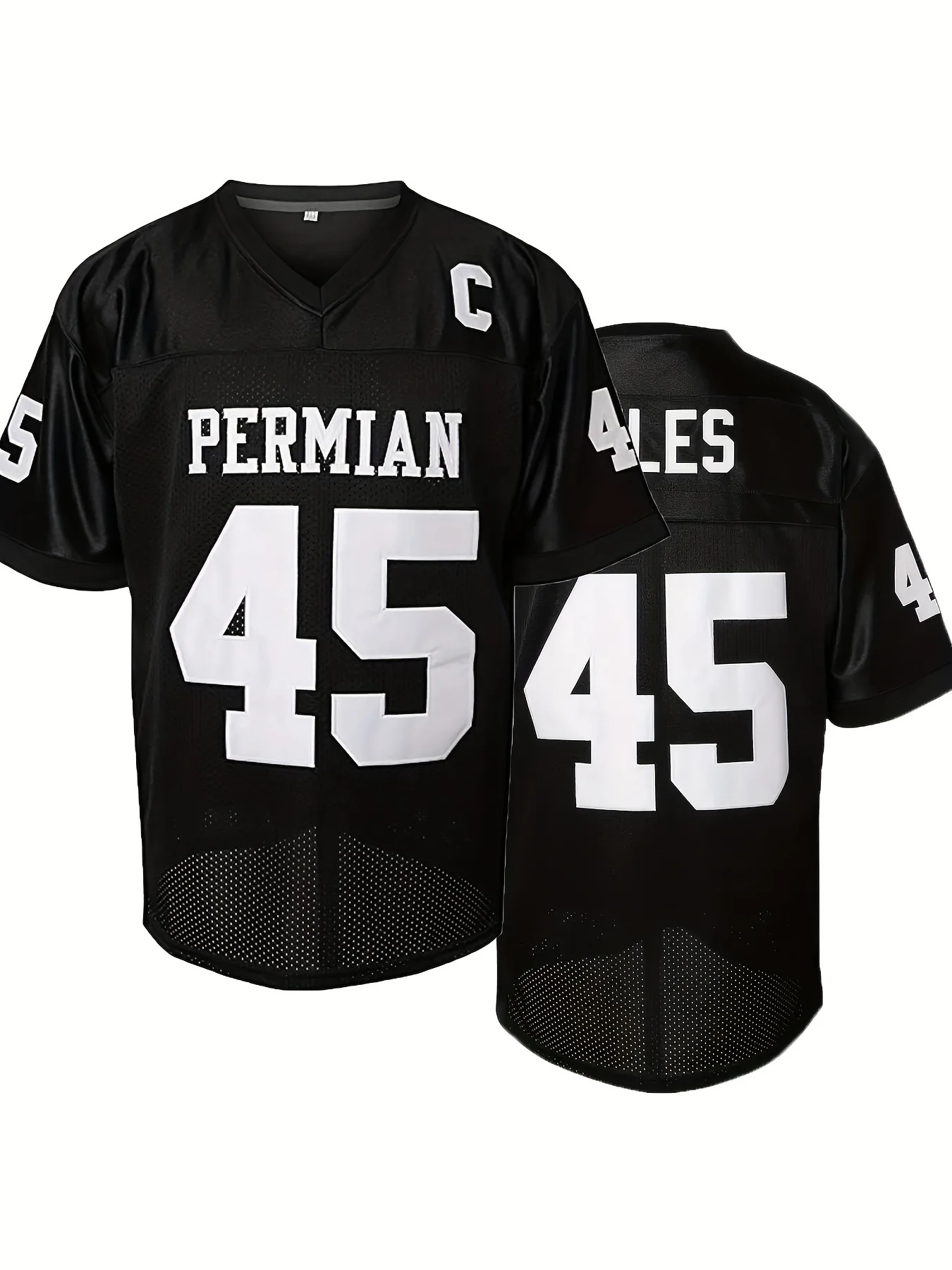 Black Mesh Embroidered Sports Jersey