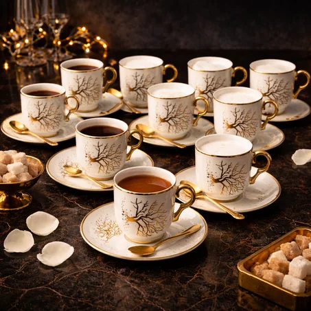 ✨ طقم فناجين قهوة فاخر – 18 قطعة