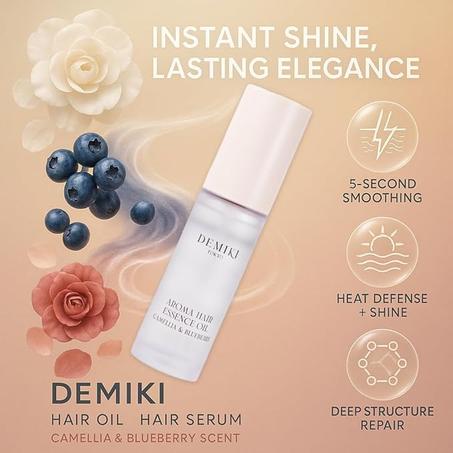 زيت شعر للعناية بالشعر الياباني، زيت للشعر المجعد، منتجات مكافحة التجعد للنساء، مرطب للشعر، عطر زيت للشعر، منتجات تجميل الشعر، سيروم للشعر المجعد والمتضرر