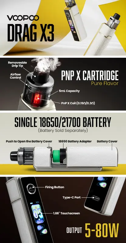 elfbar nachfüll pod läuft aus VOOPOO DRAG Max 177W TC Kit with PNP Tank main image 1