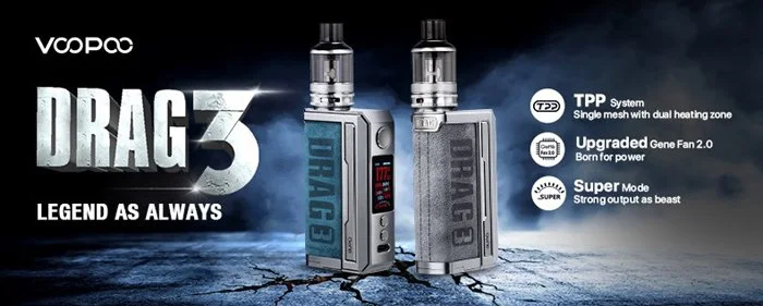 Kit Voopoo Drag 3 Tunisie - Cigarette lectronique 177W + 2 Accu Original  Sony 3000mAh
