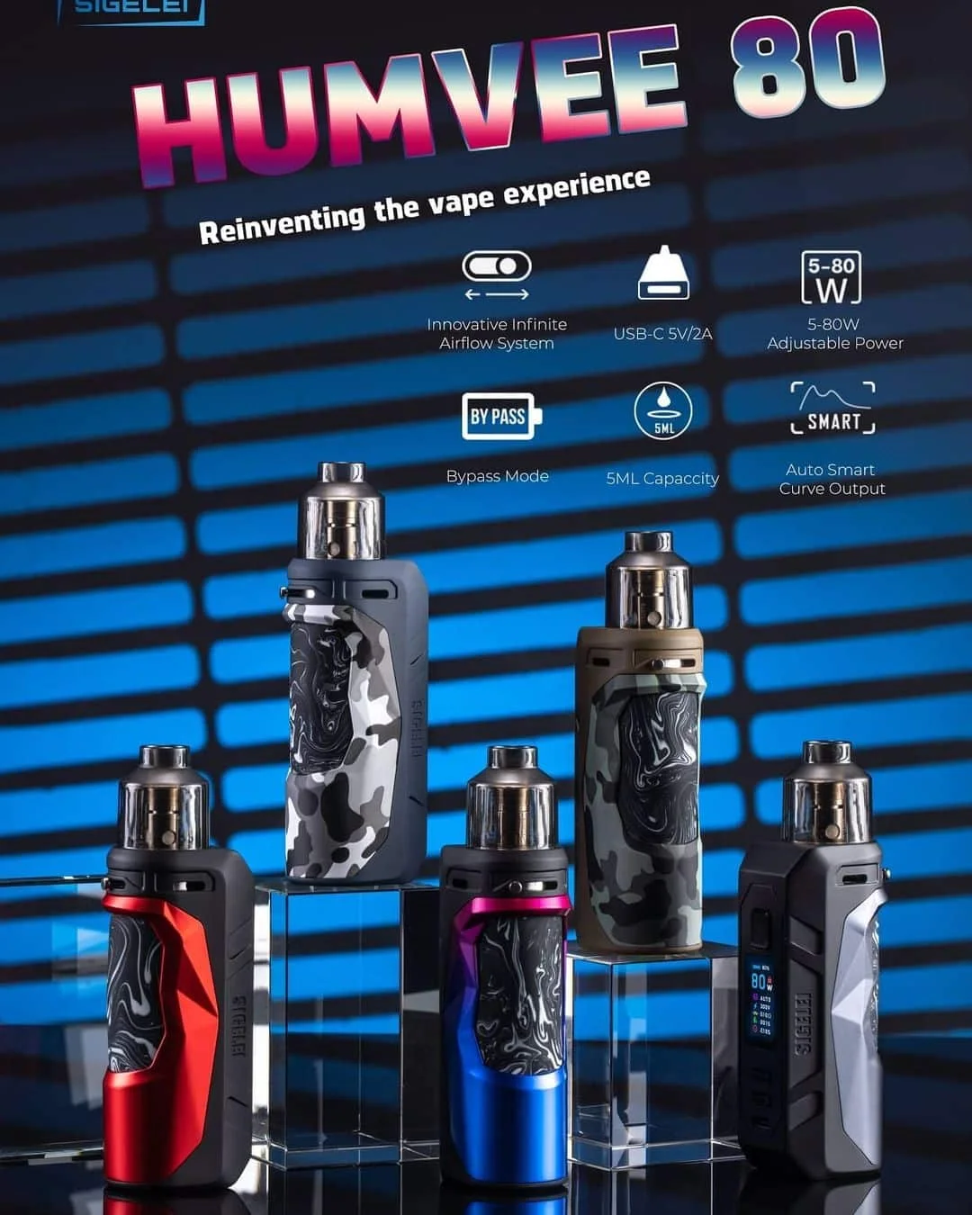 Kit Sigelei Humvee Tunisie - Vape 80W + Batterie Sony Vtc6 Original 3000mAh