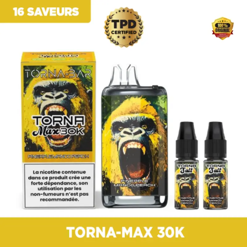 Torna Max 30K Puff Tunisie - Torna-Bar Rechargeable & Remplissable 2% Nic