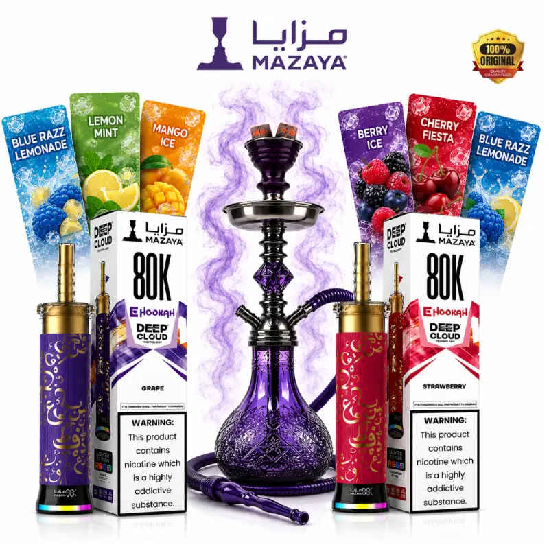 Mazaya Deep Cloud 80K Puffs Tunisie - Chicha E-Hookah Premium 0.6% Nic