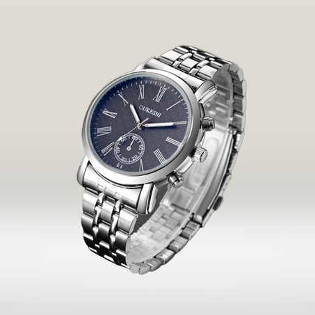 Montre vintage de style romain en gros, sportive, en acier inoxydable, et à quartz.