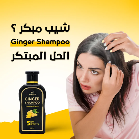Ginger Shampoo الحل  للشيب المبكر
