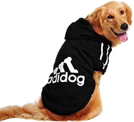 ملابس الحيوانات الأليفة اللون أسود ، Adidog