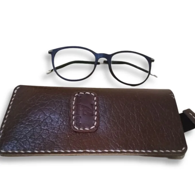 Leather Glasses Case V1, Minimalist Design Glasses Sleeve For Him