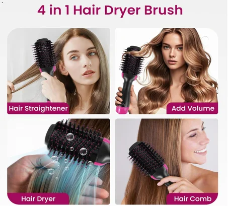 HQ Proc 2-in-1 Multifunctional Electric Hairbrush, Hot Air Hair Dryer, Curling Iron, on sale