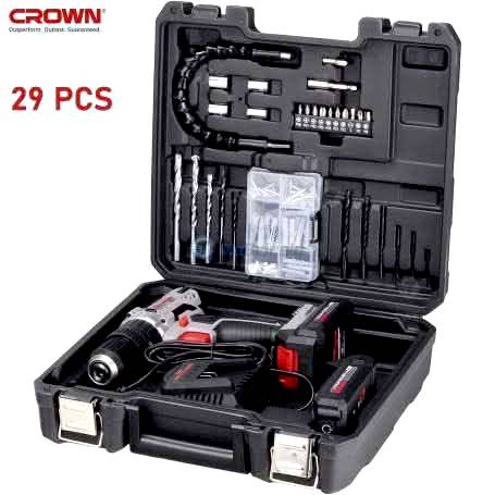 Kit Caisse a outils  29PCS et Visseuse Perceuse à Percussion 20V -2A CT21102H-2-[29]