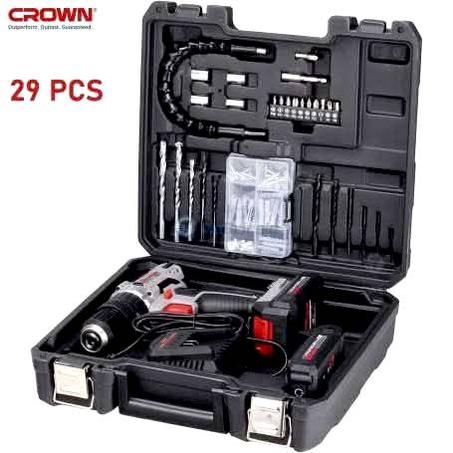 Kit Caisse a outils  29PCS et Visseuse Perceuse à Percussion 20V -2A CT21102H-2-[29]