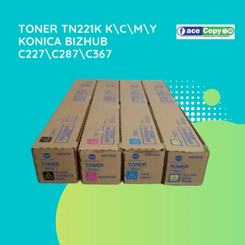 TONER TN221K K\C\M\Y KONICA BIZHUB C227\C287\C367
