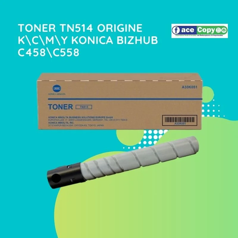 TONER TN514 ORIGINE K\C\M\Y KONICA BIZHUB C458\C558