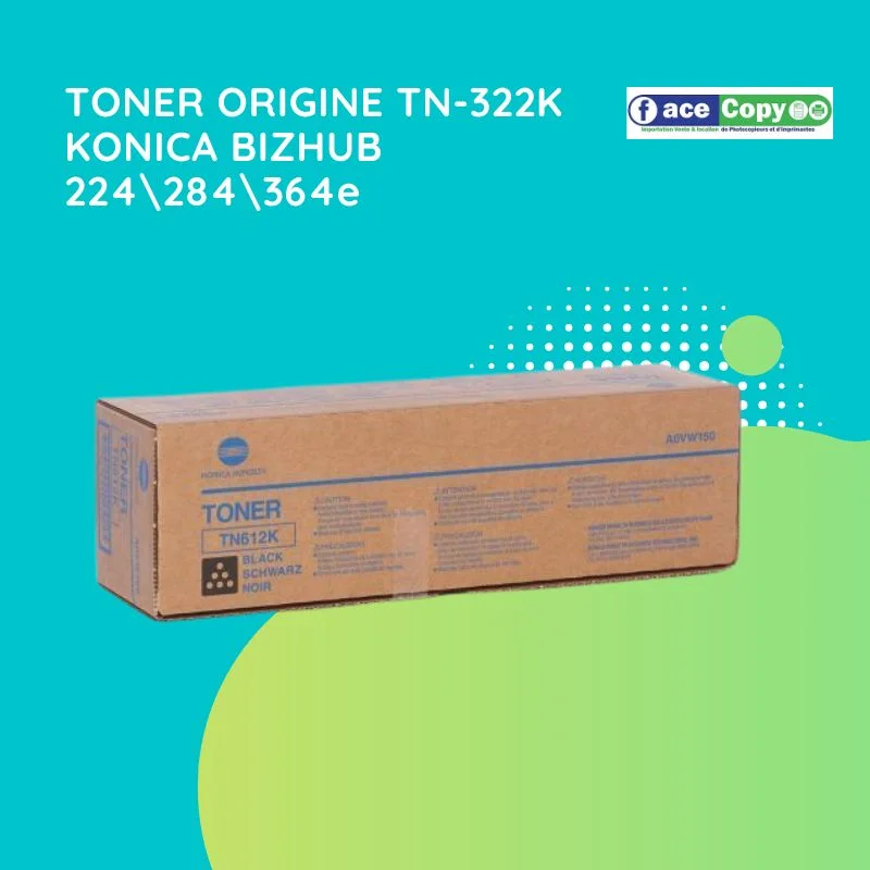 TONER ORIGINE TN-322K KONICA BIZHUB 224\284\364e