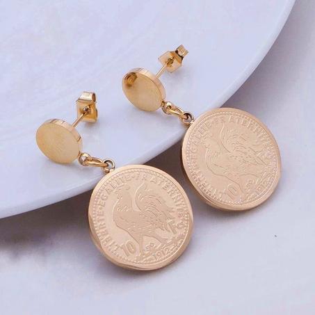 Boucles d'oreille monnaie, Boucles d'oreille simple style traditionnel