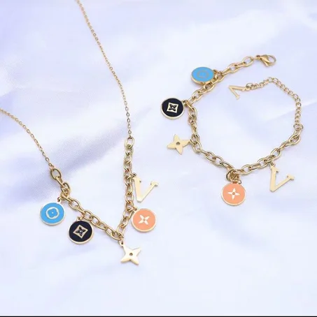 Bracelet Collier Love De Luxe , Bracelet Et Collier En Acier Titane