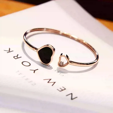 Bracelet Amour Cœur En Acier Inoxydable ,Style Simple Femme