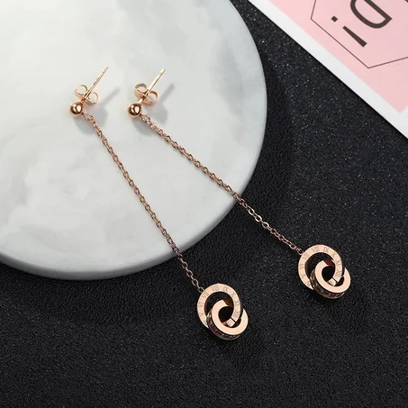 Boucle d'oreilles En Acier Titane, Boucle d'oreille simple style coréenne