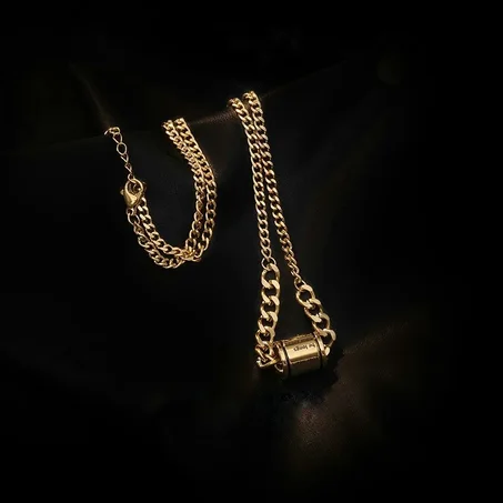 Collier De Roue Porte-Bonheur Emillim, Chaine En Acier Inoxydable