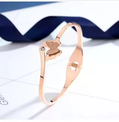 Bracelet Papillon Femme, Gourmette En Acier Inoxydable