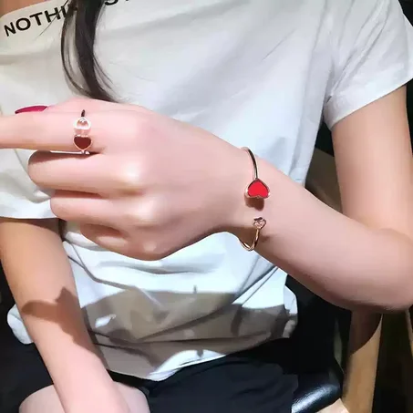 Bracelet bague coeur