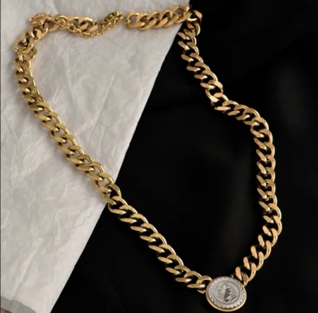 Chaine Epaisse Style Européen, Collier En Acier Inoxydable