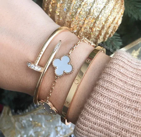 Bracelet Cartier Love, Bracelet Van Cleef, Clou Cartier , Bracelet En Acier Inoxydable