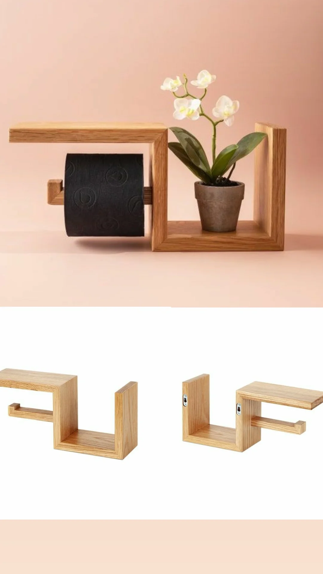 porte-papier multifonctionnel en bois