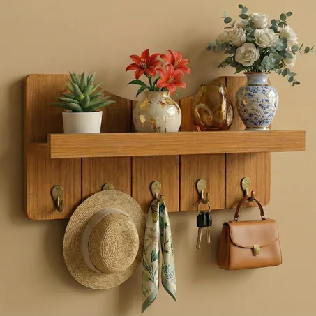 Porte-manteau mural en bois